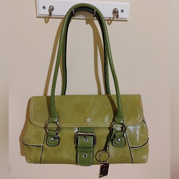 Giani Bernini Handbags - Green GIANI BERNINI Distressed Leather Shoulder Bag